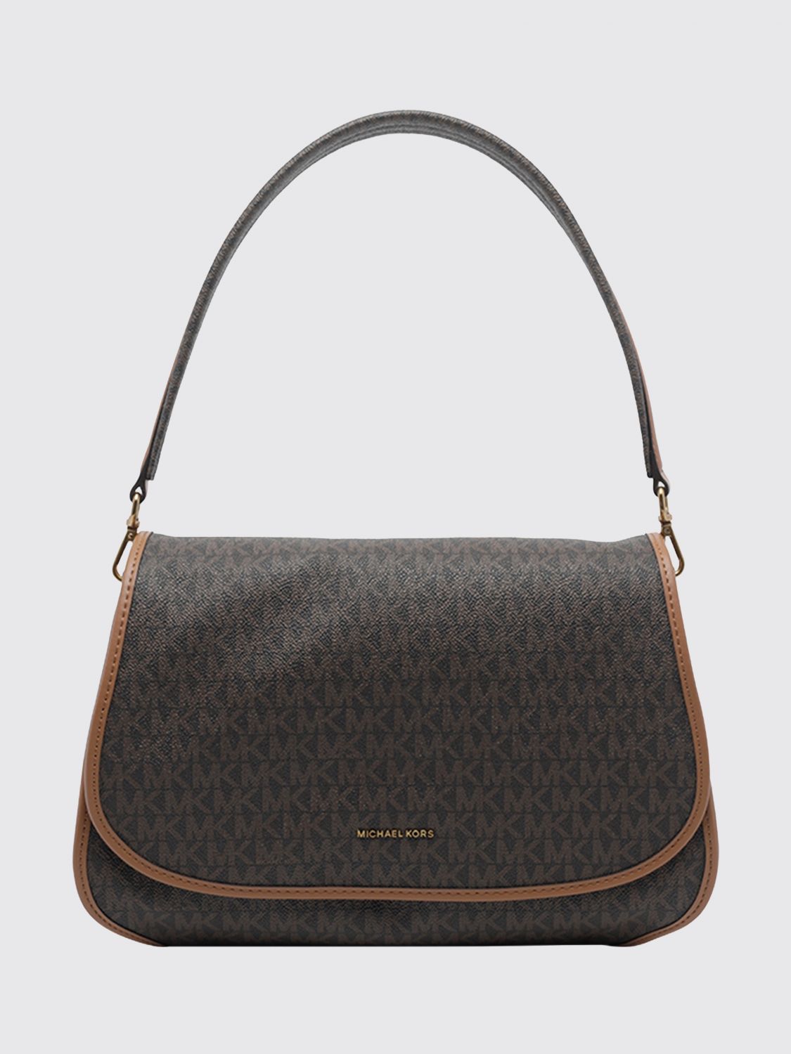 Michael Kors Holmes Monogram Canvas Messenger Bag with Contrasting Trims