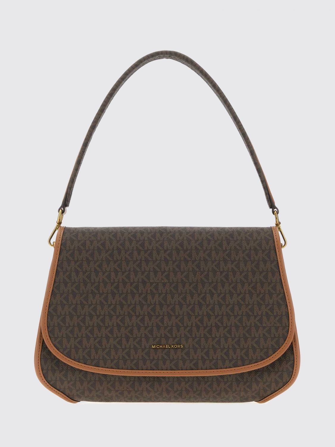 Michael Kors Holmes Monogram Canvas Messenger Bag with Contrasting Trims