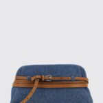 MOSCHINO COUTURE Tie Me Denim Clutch Bag with Removable Strap