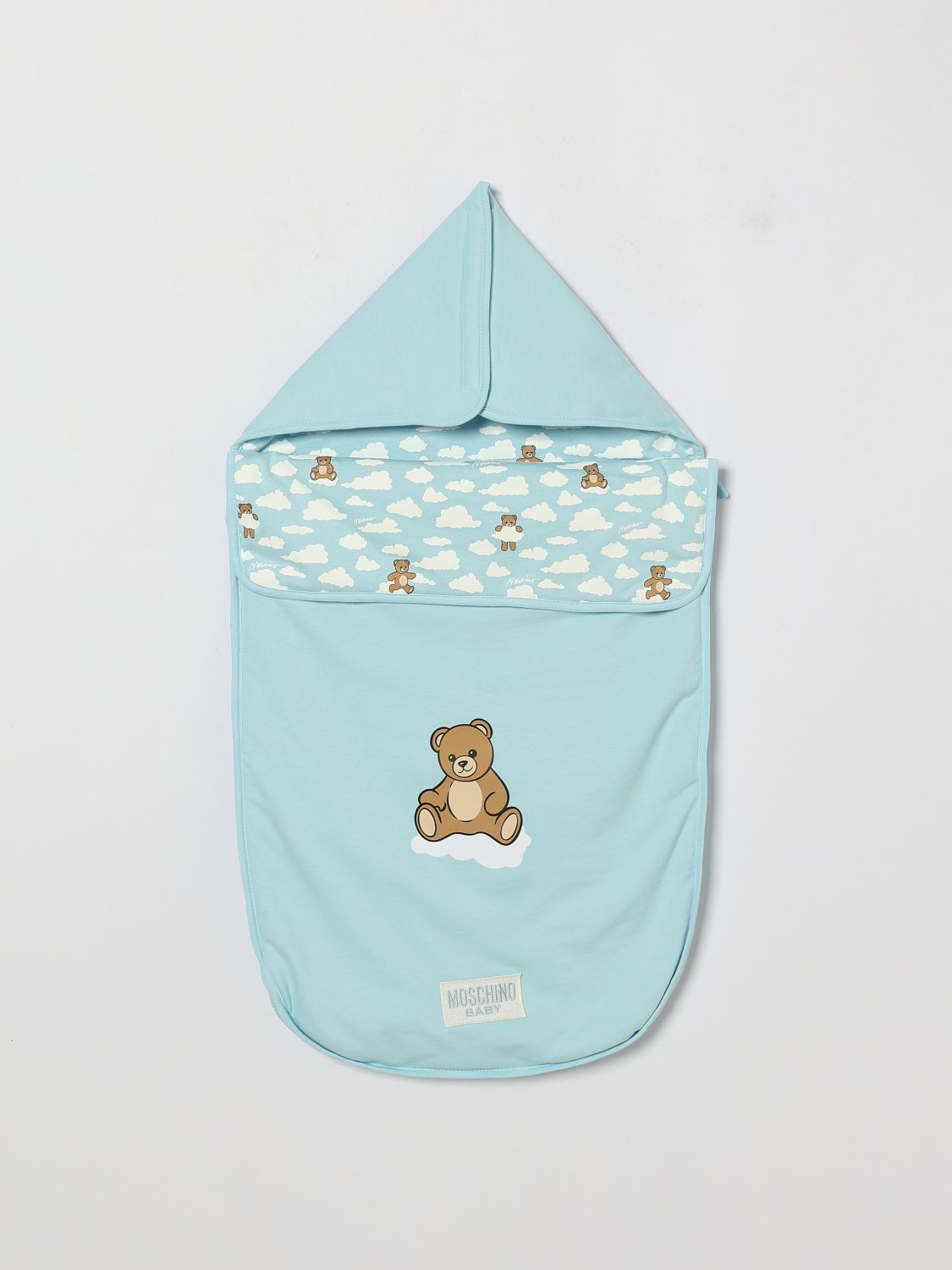 MOSCHINO Teddy Print Cotton Sleeping Bag