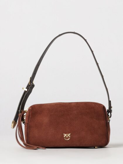 PINKO Boston Suede Mini Shoulder Bag with Love Birds Logo