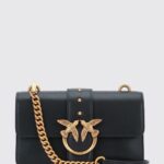 PINKO Love Bag One Studded Leather Mini Crossbody Bag with Logo