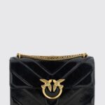 PINKO Mini Crossbody Bag in Calfskin with Chevron Pattern and Love Birds Logo