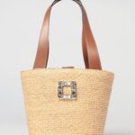 ROGER VIVIER Viv' Skate Raffia Bag With Jewel Buckle