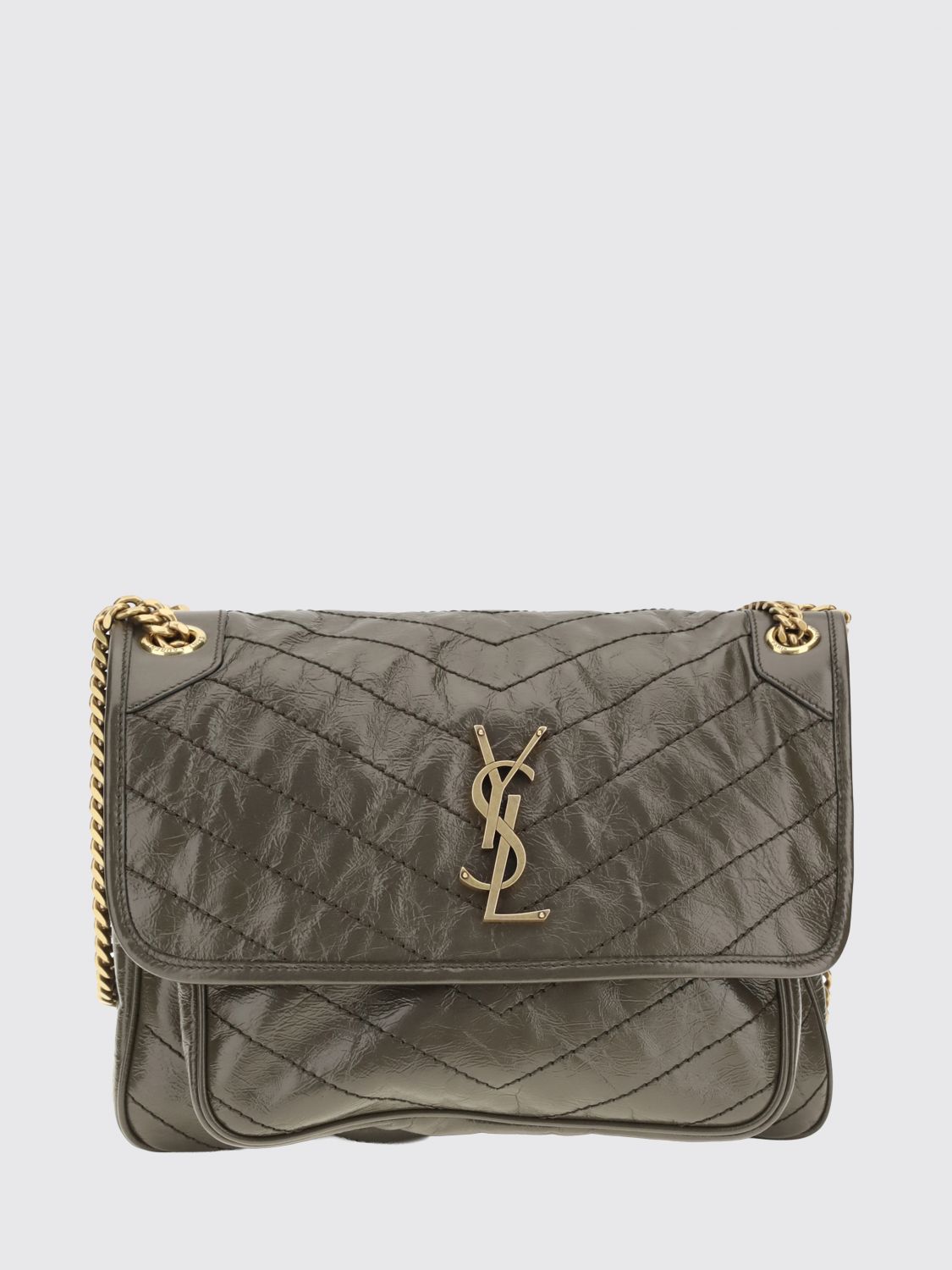 SAINT LAURENT Niki Shoulder Bag in Quilted Calfskin with YSL Monogram