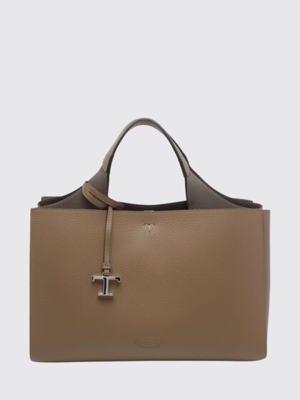 TOD'S Hammered Leather Tote Bag with Double Handle and Shoulder Strap