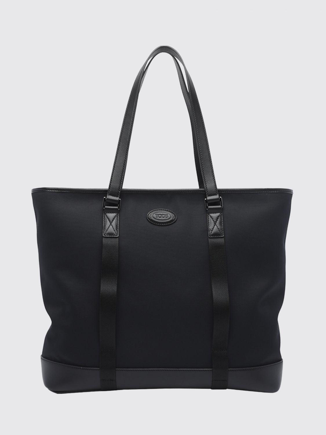 TOD'S Medium Tote Bag in Technical Fabric with Leather Trim