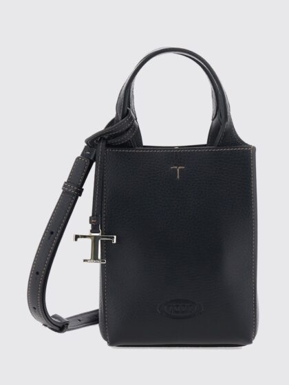 TOD'S Mini Hammered Leather Bucket Bag with Double Handle and Strap