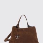 TOD'S Suede Shoulder Bag with Hook Closure