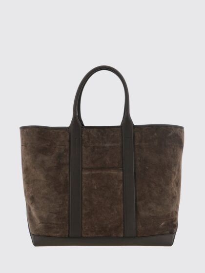 TOM FORD Large Suede Calfskin Tote Bag with a Flared Shape and Double Handle