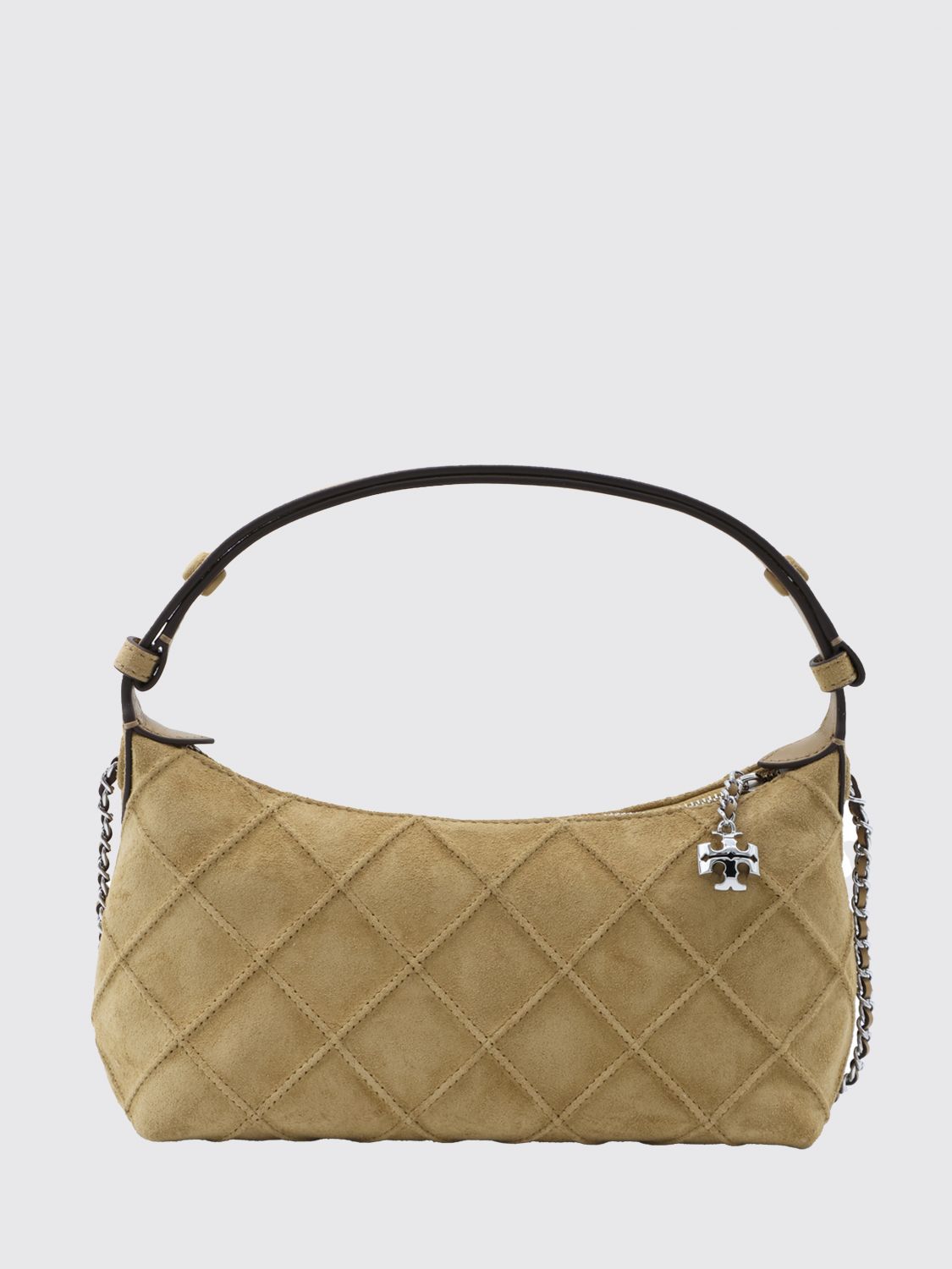 TORY BURCH Fleming Mini Suede Shoulder Bag with Double T Logo