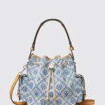 TORY BURCH T Monogram Jacquard Denim Bucket Bag