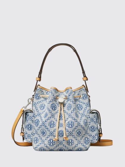 TORY BURCH T Monogram Jacquard Denim Bucket Bag