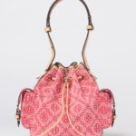 TORY BURCH T Monogram Jacquard Denim Mini Bucket Bag