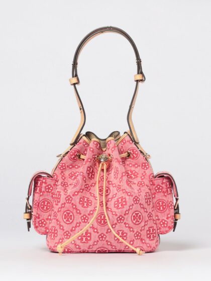 TORY BURCH T Monogram Jacquard Denim Mini Bucket Bag
