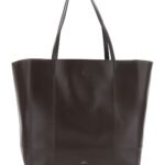 TOTEME Roam Large Smooth Leather Tote Bag with Clasp Closure and Double Handle