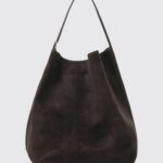 TOTEME Suede Leather Tote Bag with Adjustable Handle and Embossed Logo