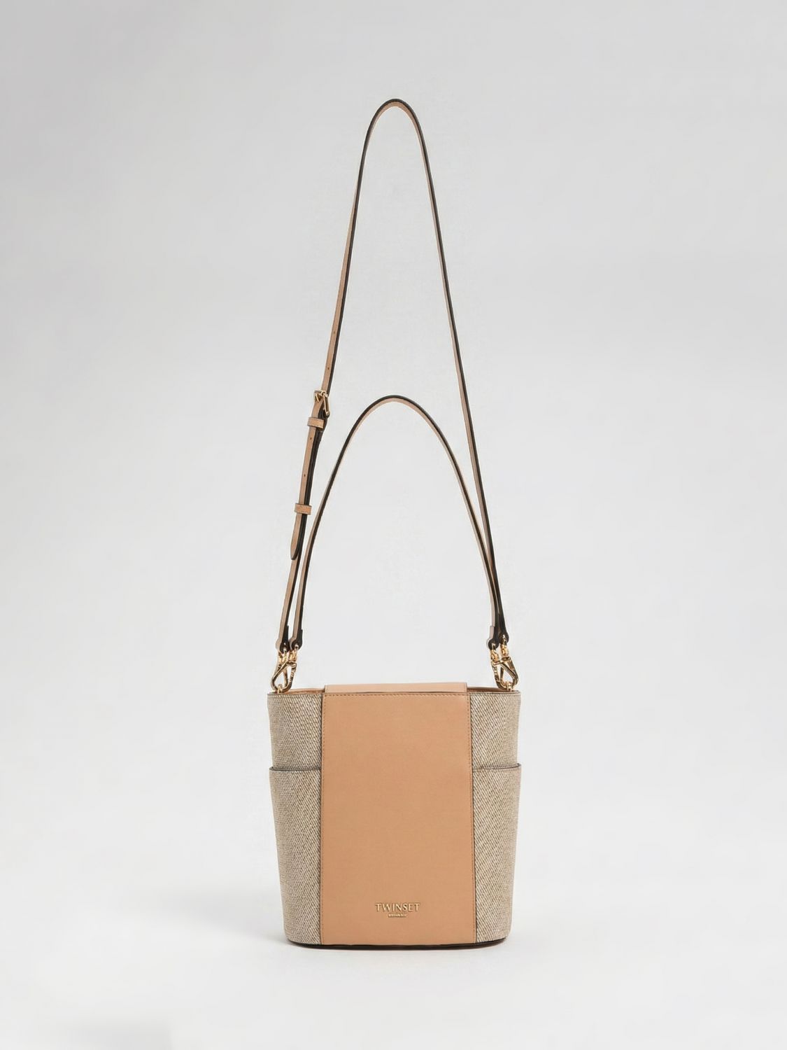 Twinset Bucket Bag in Twill and Faux Leather