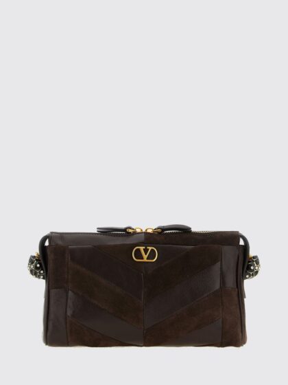 VALENTINO GARAVANI Panthea Suede Crossbody Bag with VLogo and Rhinestones