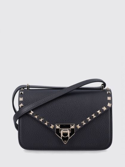 VALENTINO GARAVANI Rockstud Grained Calfskin Leather Crossbody Bag