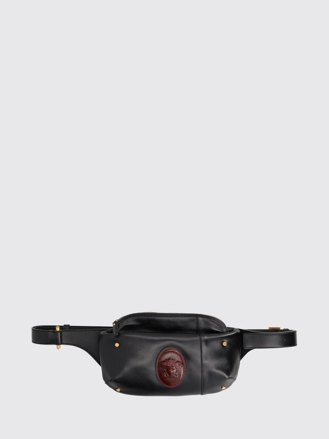 VERSACE Lou Nappa Leather Crossbody Bag with Medusa Logo and Studs