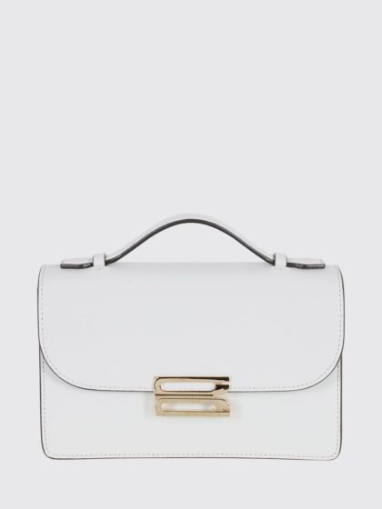 VICTORIA VICTORIA BECKHAM Small Calfskin Crossbody Bag with Metallic Logo