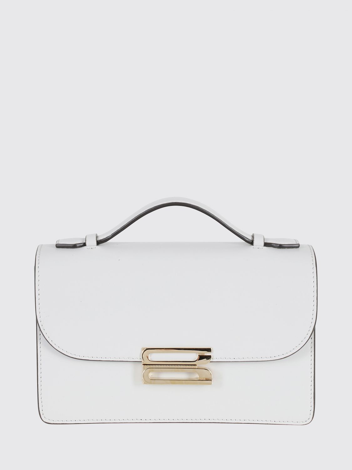 VICTORIA VICTORIA BECKHAM Small Calfskin Crossbody Bag with Metallic Logo