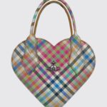 VIVIENNE WESTWOOD Josephine Tartan Heart-Shaped Mini Bag with Metal Orb Logo