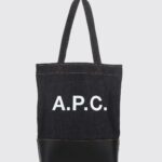 A. P.C. Cotton Denim Tote Bag with Logo
