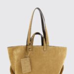 A. P.C. Le Drummer Suede Leather Tote Bag with Laminated Logo
