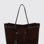 BALENCIAGA Bel Air Large Calfskin Leather Shoulder Bag with Turn-Lock Closure