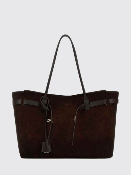 BALENCIAGA Bel Air Large Calfskin Leather Shoulder Bag with Turn-Lock Closure