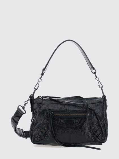 BALENCIAGA Le City Moto Studded Arena Lambskin Mini Bag