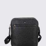 BOSS Small Crossbody Bag in Synthetic Leather with Applied Logo and Zip Closure