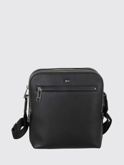 BOSS Small Crossbody Bag in Synthetic Leather with Applied Logo and Zip Closure