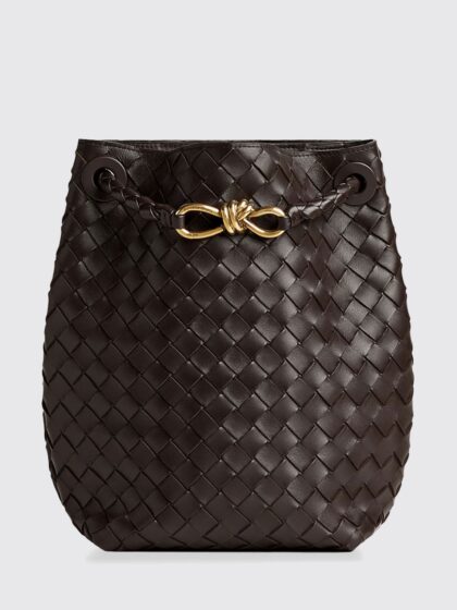 BOTTEGA VENETA Andiamo Woven Lambskin Bucket Bag with Adjustable Strap