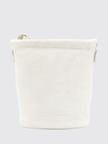 BRUNELLO CUCINELLI Small Suede Bucket Bag with Monili Embellishment
