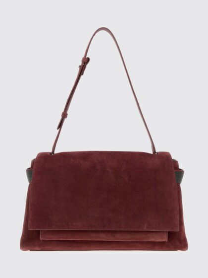 BRUNELLO CUCINELLI Suede Shoulder Bag with Monili Embellishment