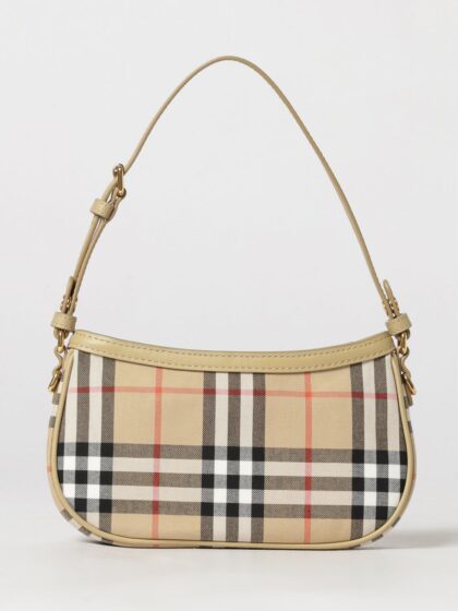 BURBERRY Kid's Check Cotton Shoulder Bag with EKD Logo