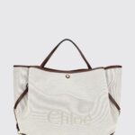 CHLOÉ Clover Large Cotton Tote Bag with Jacquard Logo