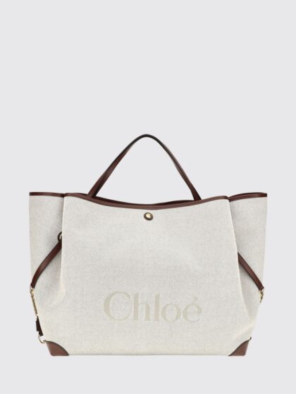 CHLOÉ Clover Large Cotton Tote Bag with Jacquard Logo