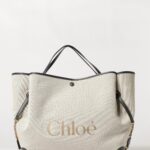CHLOÉ Clover Large Cotton Tote Bag with Jacquard Logo