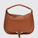 CHLOÉ Marcie Shoulder Bag in Calfskin Leather with Braided Handle