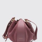 COCCINELLE Small Suede Bucket Bag with Drawstring Closure