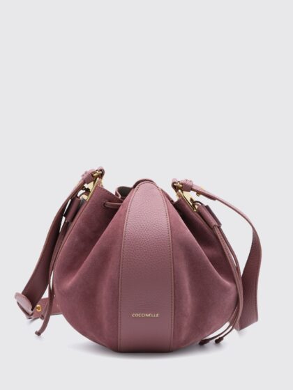 COCCINELLE Small Suede Bucket Bag with Drawstring Closure