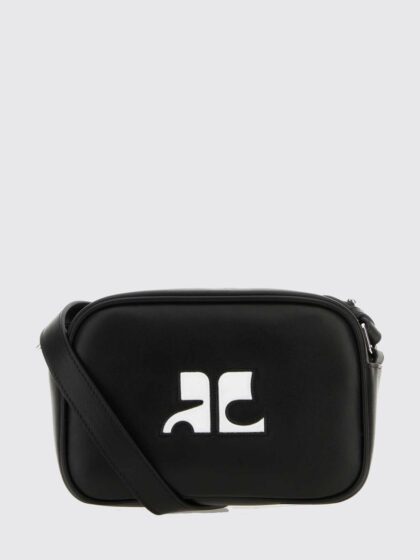 COURRÈGES Reedition Leather Crossbody Bag with Contrast Logo