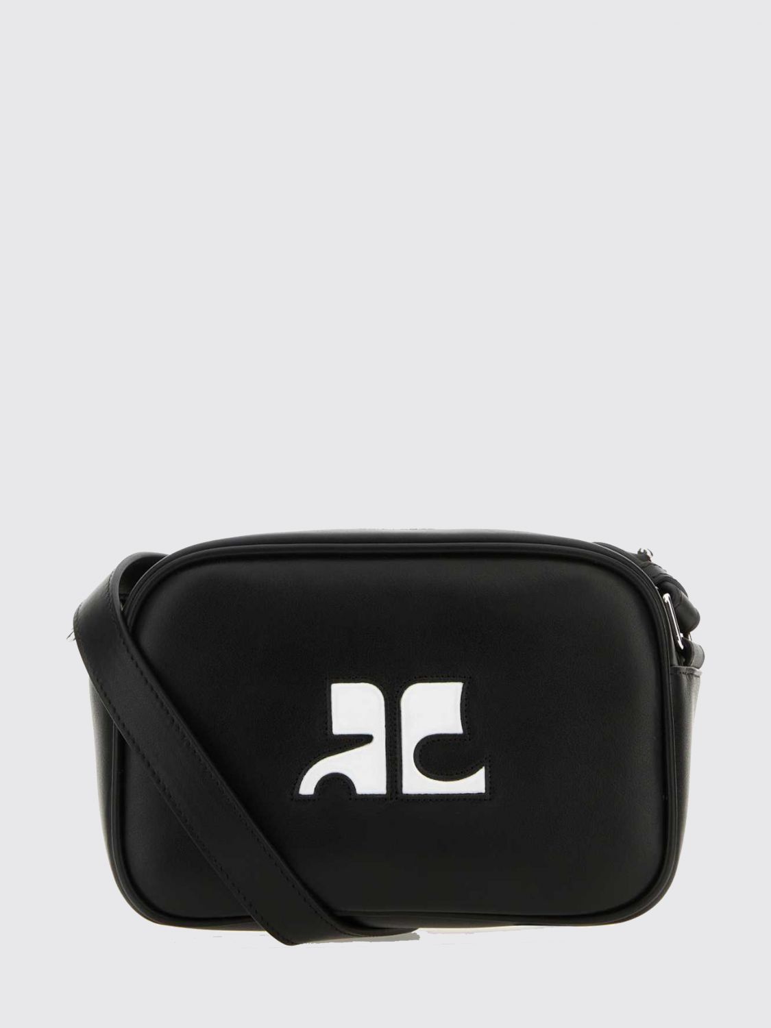COURRÈGES Reedition Leather Crossbody Bag with Contrast Logo