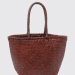 DRAGON DIFFUSION Grace Woven Leather Tote Bag with Double Handle