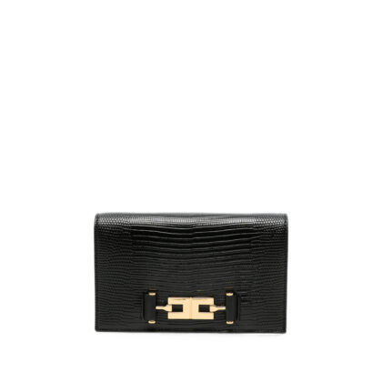 Elisabetta Franchi Lizard-effect Logo-plaque Mini Crossbody Bag