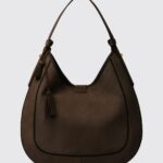 FABIANA FILIPPI Large Suede Shoulder Bag with Adjustable Handle